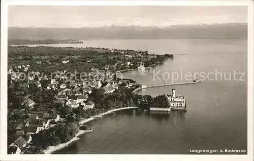 Langenargen Bodensee Fliegeraufnahme Hafen Alpenpanorama Kat. Langenargen