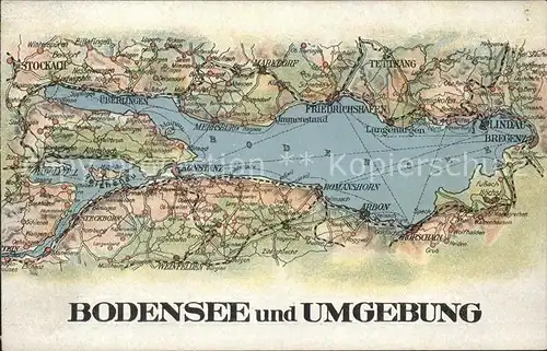 Lindau Bodensee Bodensee und Umgebung Gebietskarte Kat. Lindau (Bodensee)