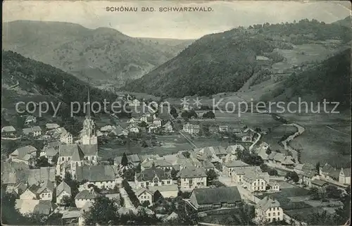 Schoenau Schwarzwald Ortsansicht mit Kirche Kat. Schoenau im Schwarzwald