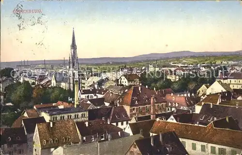 Offenburg Blick ueber die Stadt Kirche Kat. Offenburg