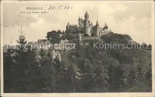 Braunfels Schloss Blick vom kleinen Hoffeld Kat. Braunfels