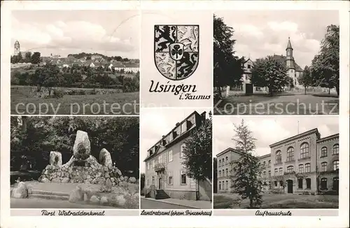 Usingen Kirche Fuerst Walraddenkmal Landratsamt ehem. Prinzenhaus Schule Wappen Kat. Usingen