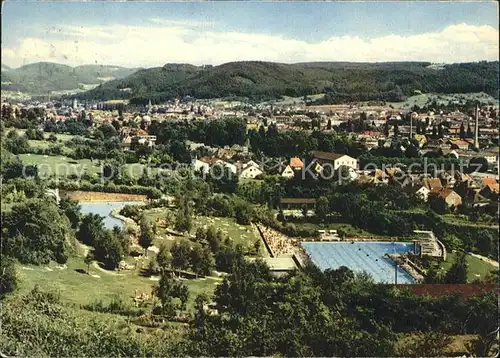 Lahr Schwarzwald Stadtbild mit Terrassen Schwimmbad Kat. Lahr