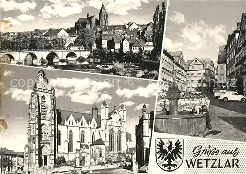 Wetzlar Dom Lahnbruecke Brunnen Innenstadt Wappen Kat. Wetzlar