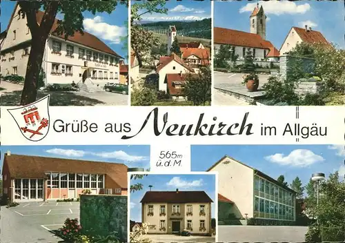 Neukirch Tettnang Gasthaus Kirche Turnhalle Rathaus Kat. Neukirch