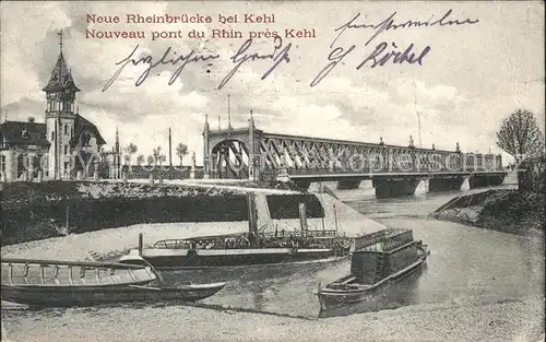 Kehl Rhein Neue Rheinbruecke Boot Kat. Kehl
