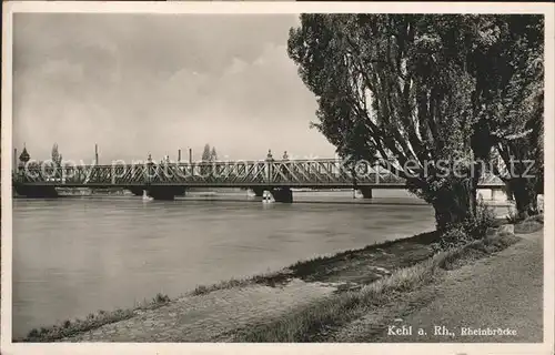 Kehl Rhein Uferpartie Rheinbruecke Kat. Kehl