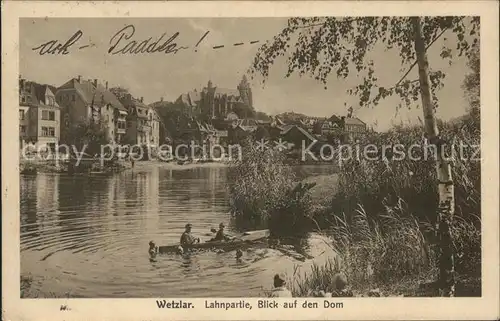 Wetzlar Partie an der Lahn Paddelboot Dom Kat. Wetzlar