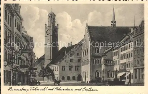 Ravensburg Wuerttemberg Viehmarkt Blaserturm Rathaus / Ravensburg /Ravensburg LKR