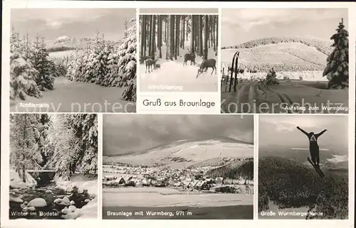 Braunlage Wurmbergschanze Bodetal Achtermann Winter Kat. Braunlage Harz