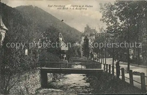 Bad Harzburg Partie an der Radau mit Blick zum Burgberg Kat. Bad Harzburg