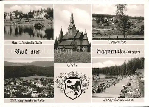 Hahnenklee Bockswiese Harz Partie am Schwanenteich u.Waldschwimmbad Kat. Goslar