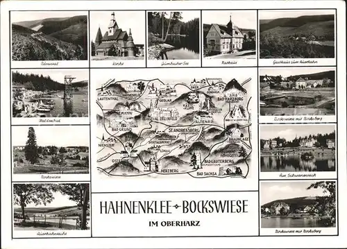 Hahnenklee Bockswiese Harz Rathaus Kirche u.Schwanenteich Kat. Goslar