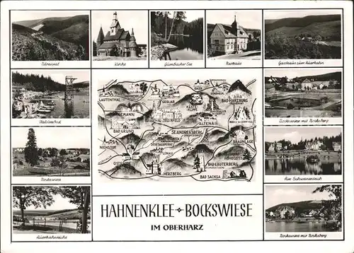 Hahnenklee Bockswiese Harz Waldseebad Rathaus u.Schwanenteich Kat. Goslar