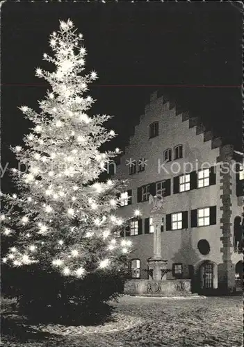 Wangen Allgaeu Marktbrunnen an Weihnachten Kat. Wangen im Allgaeu