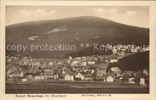 Braunlage Gesamtansicht mit Wurmberg Kat. Braunlage Harz