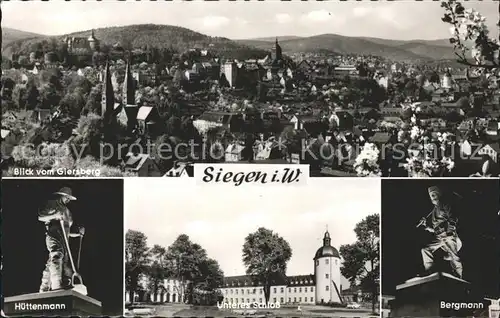 Siegen Westfalen vom Giersberg Huettenmann Unteres Schloss Bergmann / Siegen /Siegen-Wittgenstein LKR