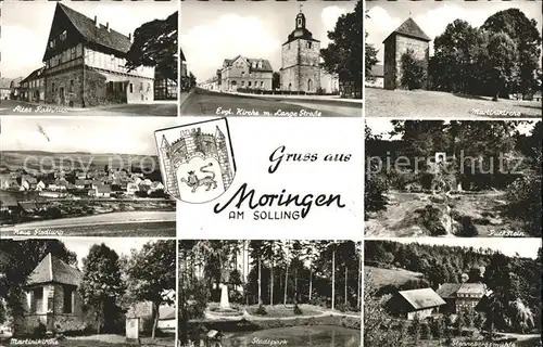 Moringen Altes Rathaus Ev Kirche Martinikirche Stadtpark Sternenbergmuehle Duckstein Neue Siedlung Kat. Moringen