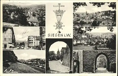 Siegen Westfalen vom Giersberg und Haeusling Hindenburgstr Hermelsbachtal Torbogen Schloss Museum / Siegen /Siegen-Wittgenstein LKR