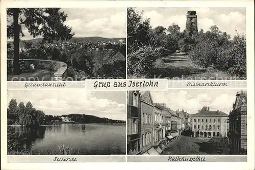 Iserlohn Total Bismarckturm Seilersee Rathausplatz Kat. Iserlohn