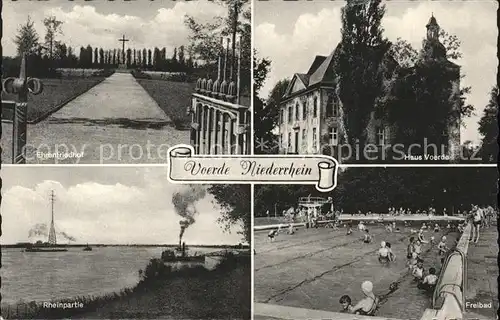 Voerde Niederrhein Ehrenfriedhof Haus Voerde Rheinpartie Freibad Kat. Voerde (Niederrhein)