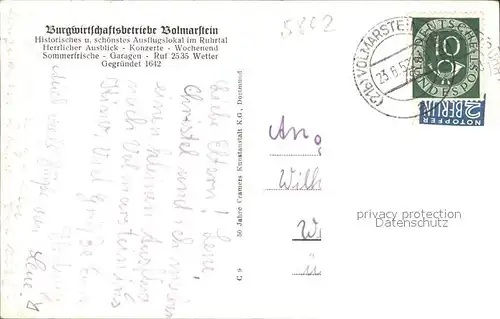 Volmarstein Schlossberg mit Burgruine Kat. Wetter (Ruhr)