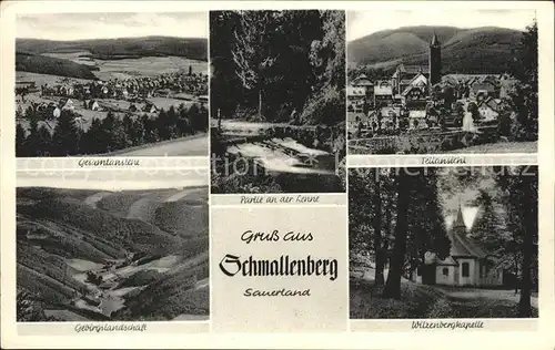 Schmallenberg Total Teilansicht Wilzenbergkapelle Kat. Schmallenberg