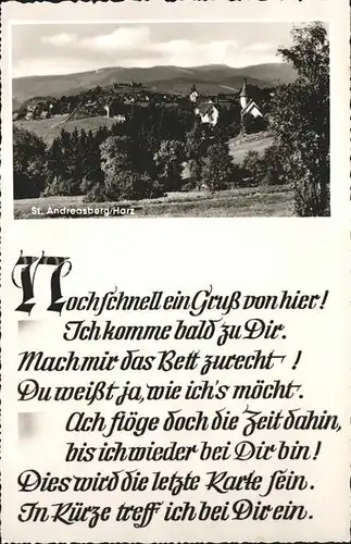 St Andreasberg Harz Panorama Gedicht Kat. Sankt Andreasberg