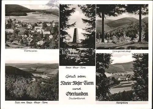 Oberhundem Ortsblick Rhein Weser Turm Adolfsburg Kat. Kirchhundem