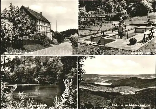 Ziegenhagen Witzenhausen Hotel Fricke Wassertretstelle Nymphenteich Panorama / Witzenhausen /Werra-Meissner-Kreis LKR