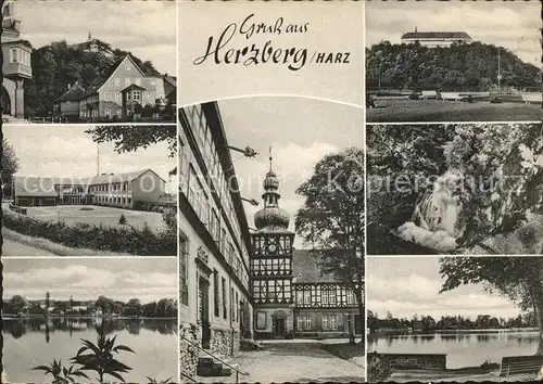 Herzberg Harz Teilansichten Schloss See Wasserfall / Herzberg am Harz /Osterode Harz LKR