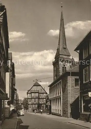 Hessisch Lichtenau Hauptstrasse mit Kirche Kat. Hessisch Lichtenau