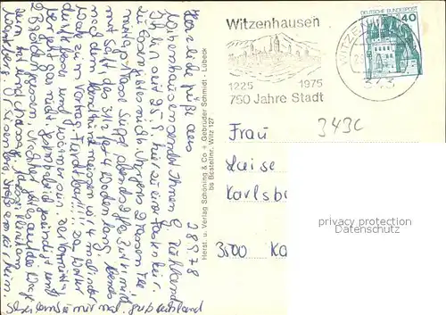 Witzenhausen Klinik am Warteberg Werratal Kat. Witzenhausen