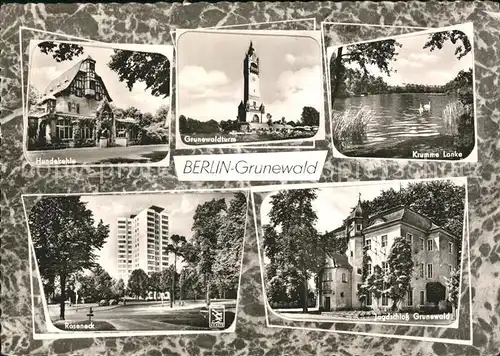 Grunewald Berlin Forsthaus Hundekehle Turm Krumme Lanke Roseneck Jagdschloss Kat. Berlin