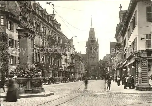 Freiburg Breisgau Kaiserstr. Bertholdsbrunnen Martinstor Kat. Freiburg im Breisgau