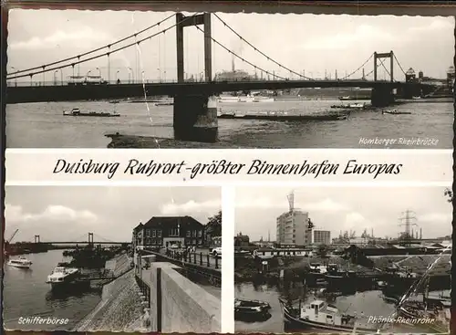 Duisburg Ruhr Binnenhafen Homberger Rheinbruecke Phoenix-Rheinrohr Schifferboerse / Duisburg /Duisburg Stadtkreis