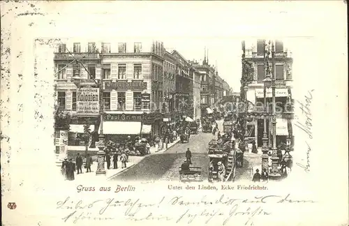 Berlin Unter den Linden Ecke Friedrichstrasse Kat. Berlin