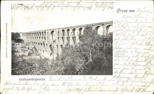 Netzschkau Goeltzschtalbruecke Backsteinviadukt Kat. Netzschkau