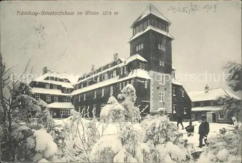 Oberwiesenthal Erzgebirge Fichtelberghaus im Winter Kat. Oberwiesenthal