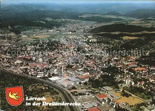 Loerrach Fliegeraufnahme Wappen Burg Roetteln Haagen Hauingen Brombach Kat. Loerrach