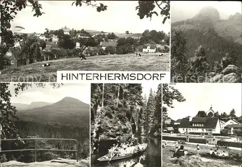 Hinterhermsdorf Ansichten Baden Ruderboot Kat. Sebnitz