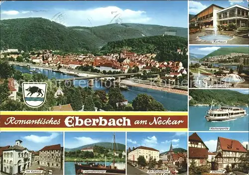 Eberbach Baden Panorama Kurhaus Jugendherberge Wappen Kat. Eberbach
