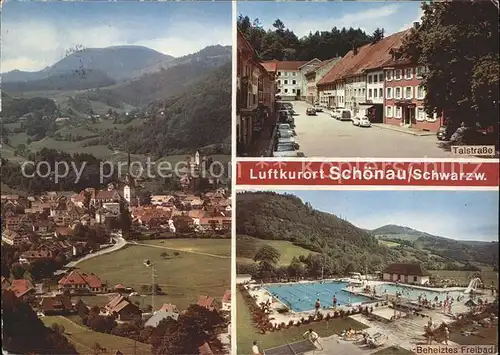 Schoenau Schwarzwald Panorama Schwimmbad Talstrasse Kat. Schoenau im Schwarzwald