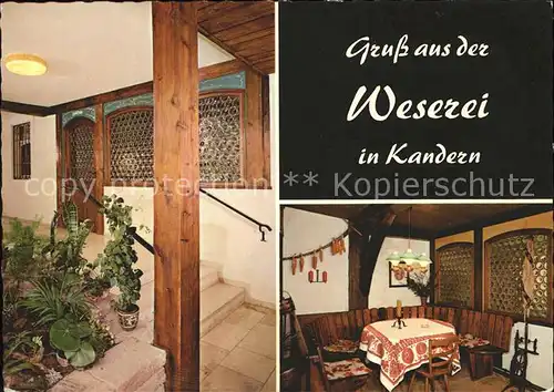 Kandern Historisches Gasthaus Zur Weserei G. Kramer Eichin Kat. Kandern
