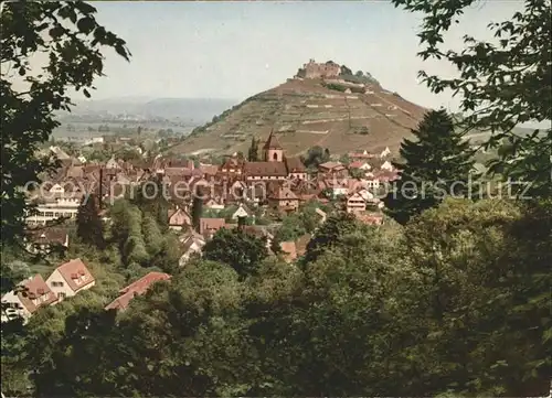 Staufen Breisgau Panorama mit Burg Fauststadt Kat. Staufen im Breisgau