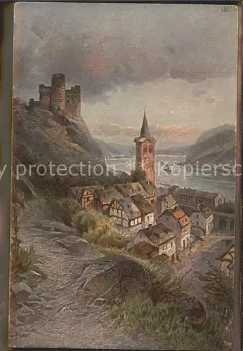 St Goarshausen Burg Maus Kuenstlerkarte Kat. Sankt Goarshausen