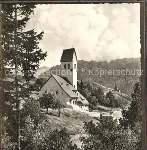 Schoenau Schwarzwald Evangelische Berkirche Kuenstlerkarte Kat. Schoenau im Schwarzwald