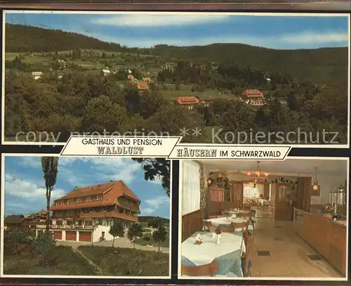 Haeusern Schwarzwald Gasthaus Pension Waldlust Karl Zumkeller Kat. Haeusern