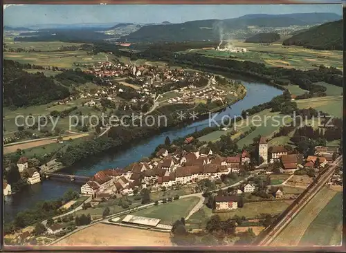 Hohentengen Hochrhein Fliegeraufnahme Rheinpanorama mit Schloss Roetteln Kat. Hohentengen