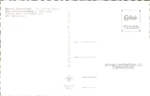 Ober Schoenmattenwag Pension Sonnenhuegel Kat. Wald Michelbach